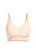 Wireless Scalloped Jelly Bra Nude Women Soft Stretch