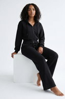 Everyday Lounge Set Black Women Two Piece Cotton Blend Stretch