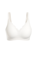 Wireless Scalloped Jelly Bra White Women Soft Stretch