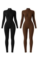 Women One Piece Workout Jumpsuit Black Body Contouring Stretch Fabric