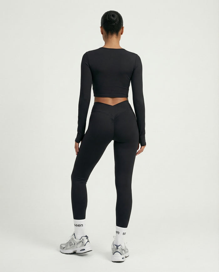 Activewear Set Women Long Sleeve & High Waist Leggings