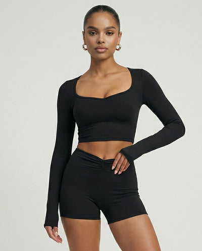 Activewear Set Biker Shorts & Long Sleeve – Sculpting