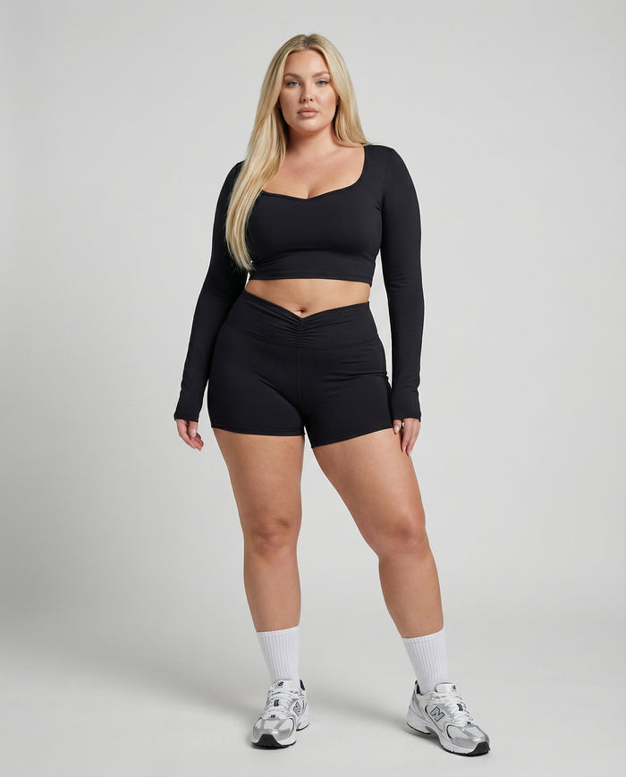 Activewear Set Biker Shorts & Long Sleeve – Sculpting