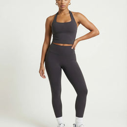 Charcoal Grey Sculpt Racerback Tank & Leggings Set