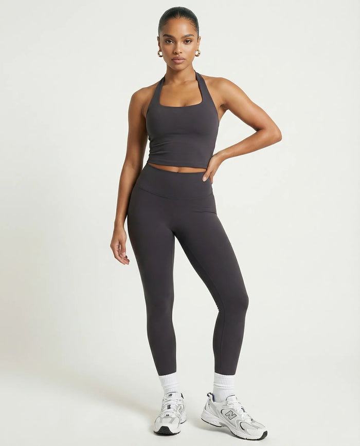 Charcoal Grey Sculpt Racerback Tank & Leggings Set