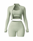 Seamless Sculpting 3-Piece Zip Jacket Set