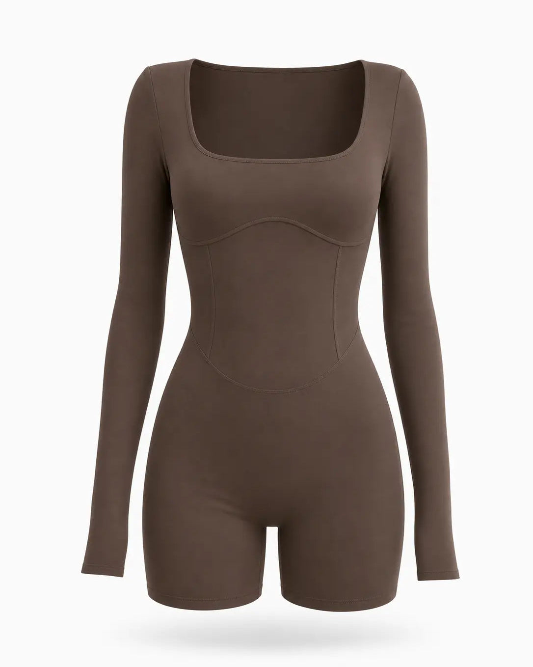 Sculpting Romper Women Long Sleeve Square Neck