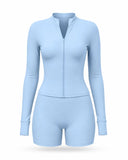 Women's Workout Set – Zip Jacket & Sculpting Shorts