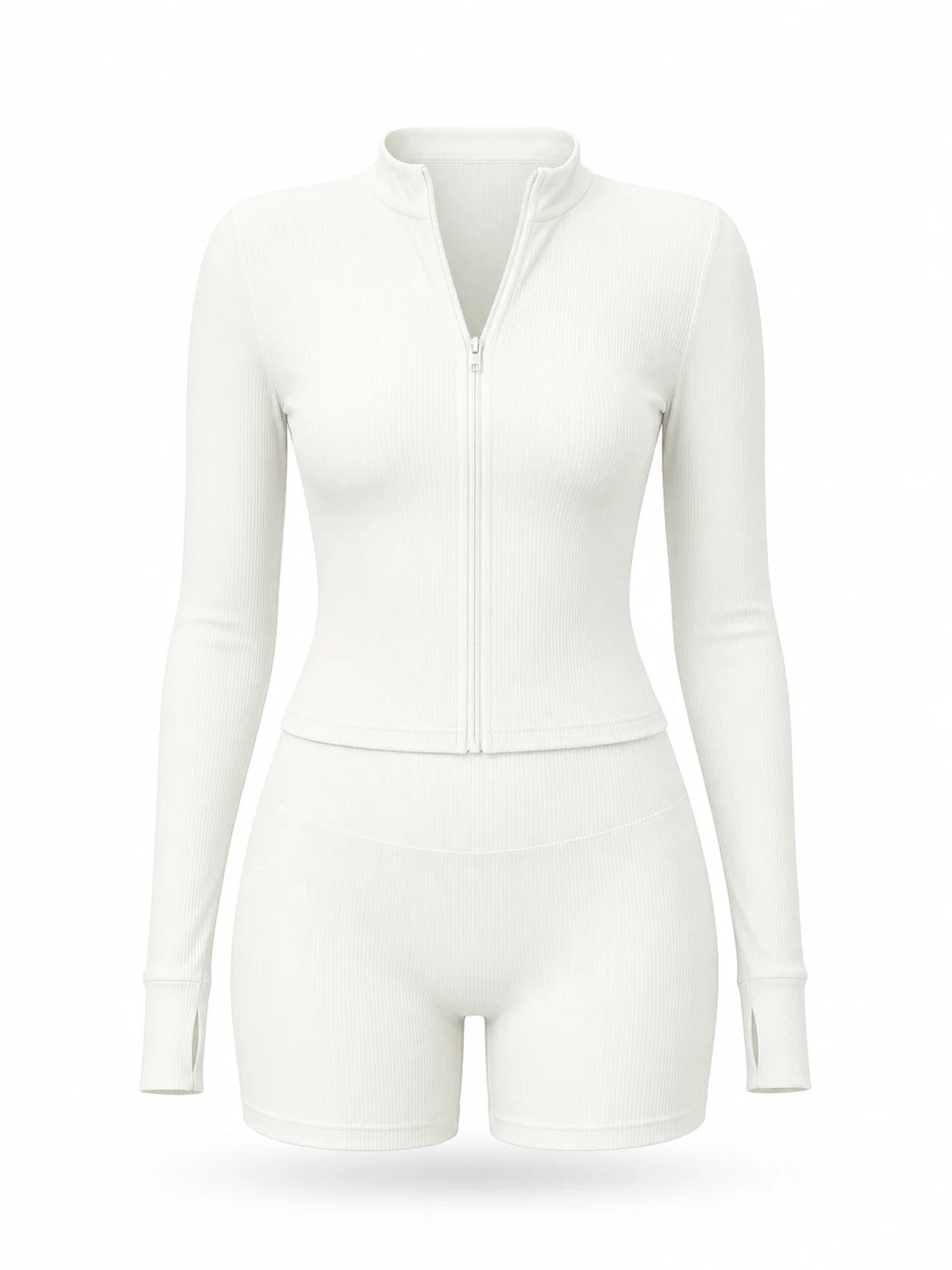 Women's Workout Set – Zip Jacket & Sculpting Shorts