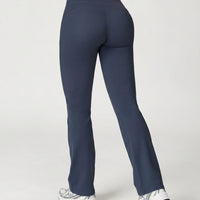 High Waist Wide Waistband Flare Leggings