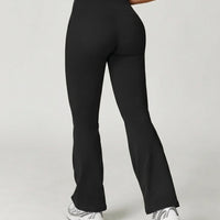 High Waist Wide Waistband Flare Leggings