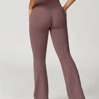 High Waist Wide Waistband Flare Leggings
