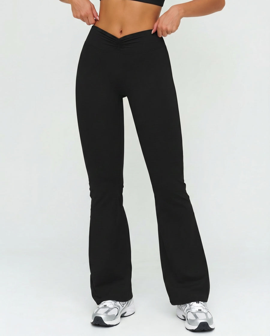 Ruched High Waist Flare Yoga Leggings