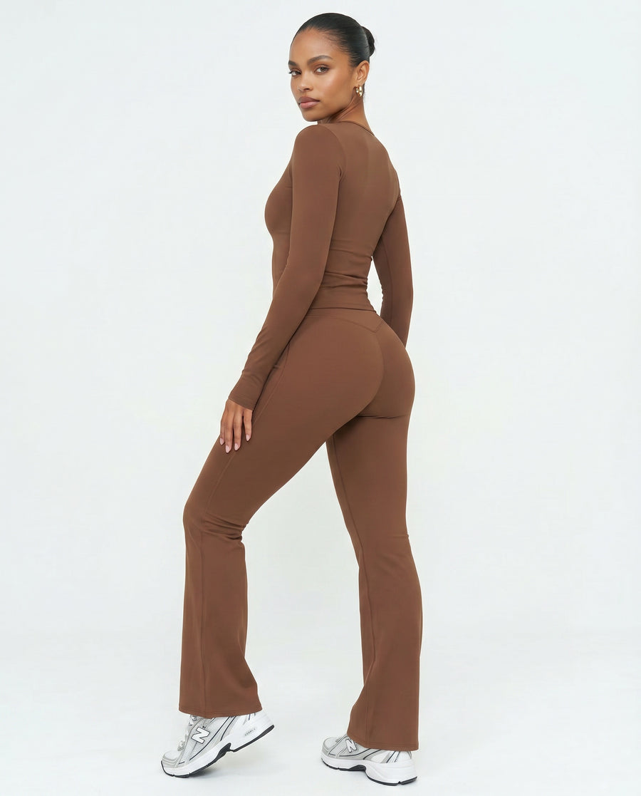 Ruched High Waist Flare Yoga Leggings