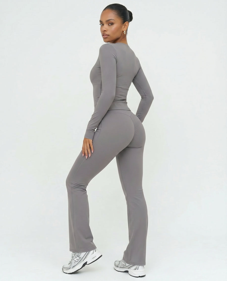 Ruched High Waist Flare Yoga Leggings
