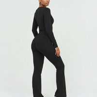 Ruched High Waist Flare Yoga Leggings — view 5
