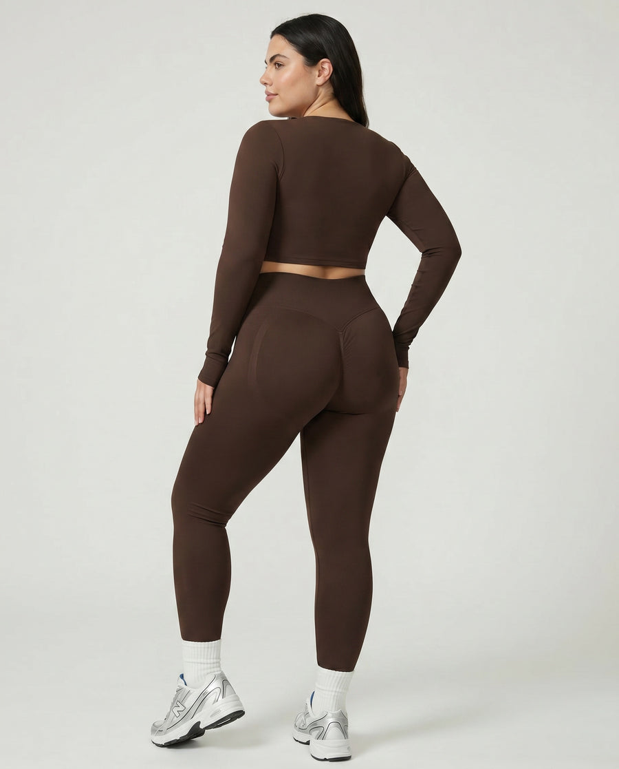 Seamless Knit High Waist Ankle Length Leggings