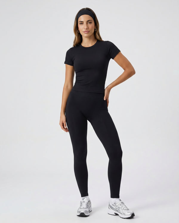 Seamless Knit High Waist Ankle Length Leggings