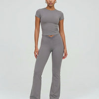 Ruched High Waist Flare Yoga Leggings — view 2