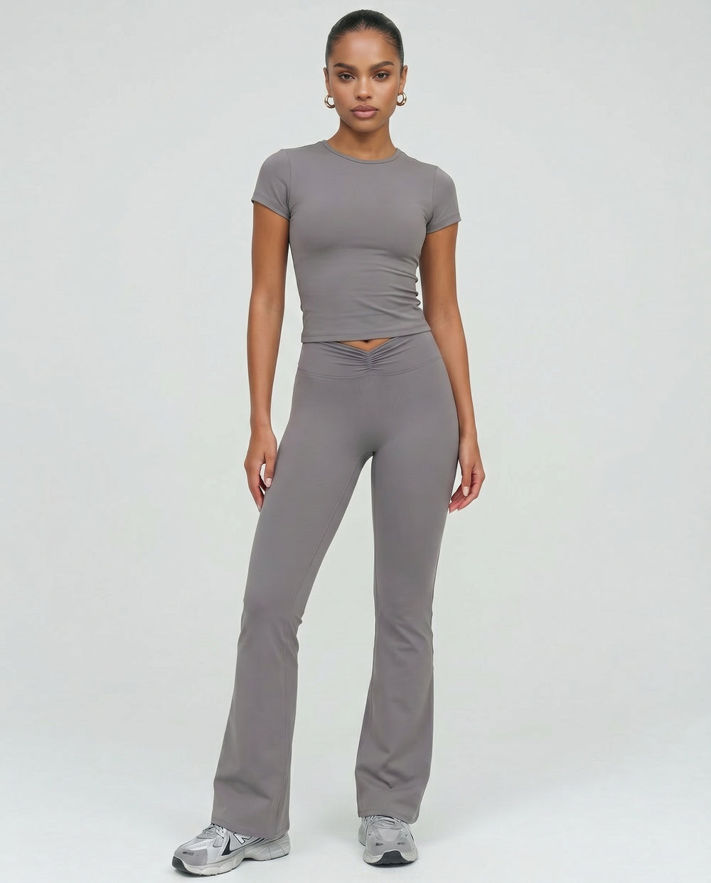 Ruched High Waist Flare Yoga Leggings