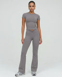 Ruched High Waist Flare Yoga Leggings — view 2