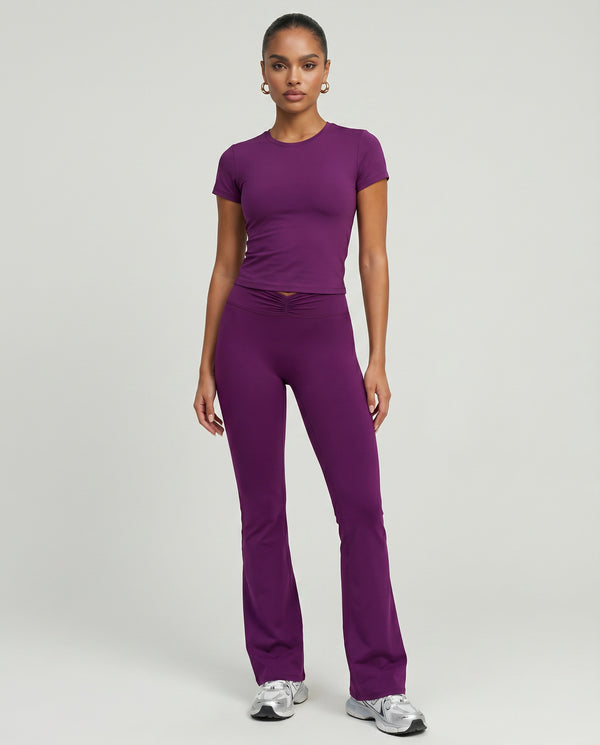Ruched High Waist Flare Yoga Leggings