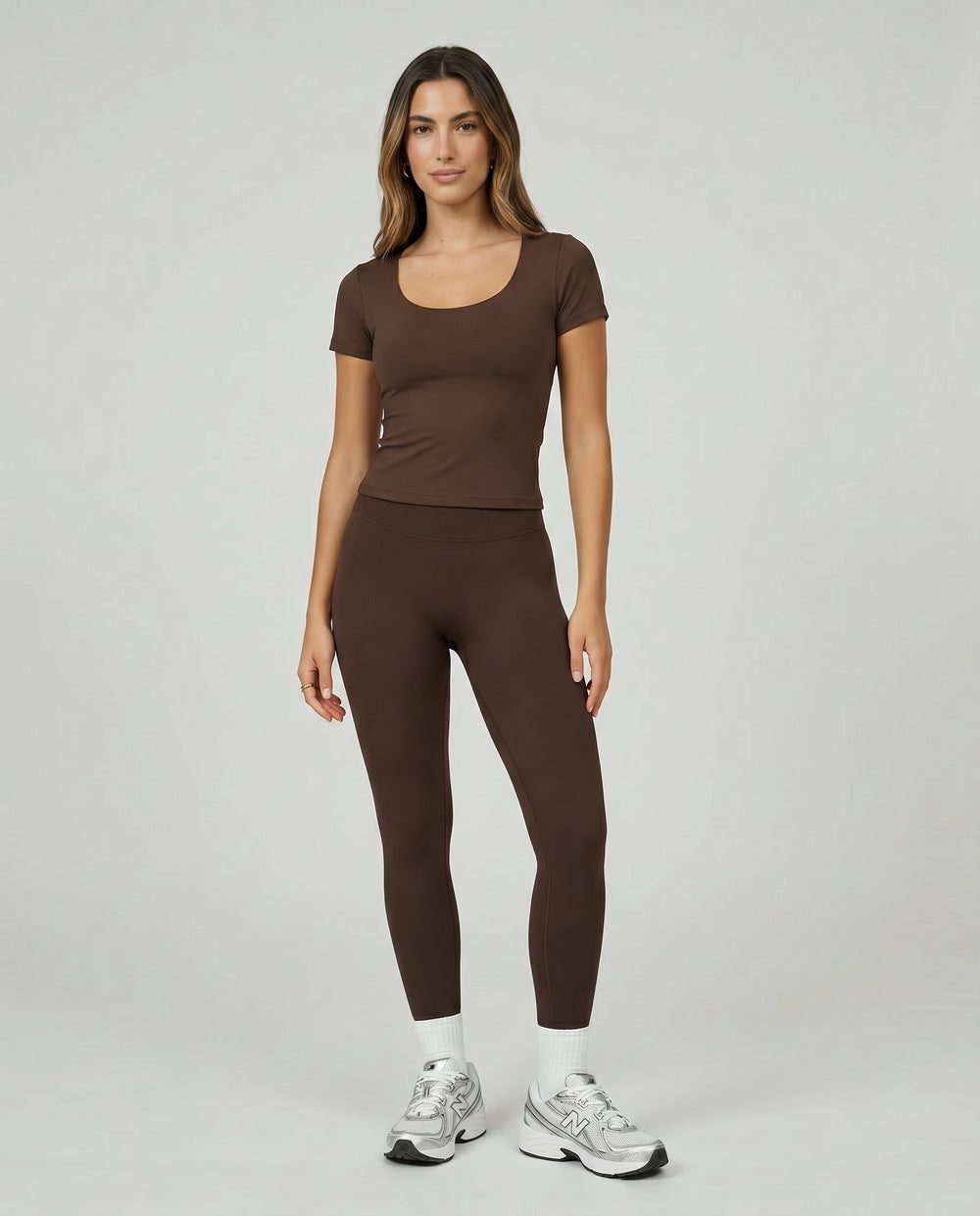 Seamless Knit High Waist Ankle Length Leggings