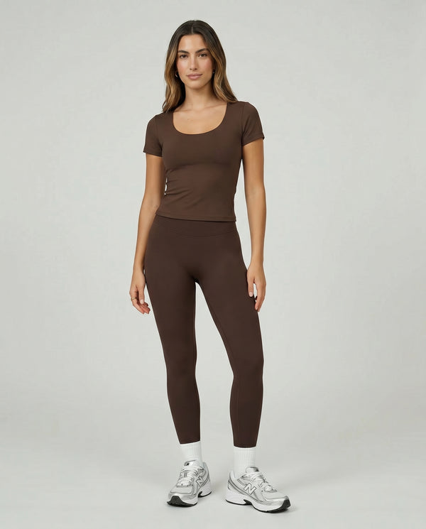 Seamless Knit High Waist Ankle Length Leggings