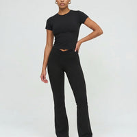 Ruched High Waist Flare Yoga Leggings — view 2
