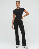 Ruched High Waist Flare Yoga Leggings — view 2