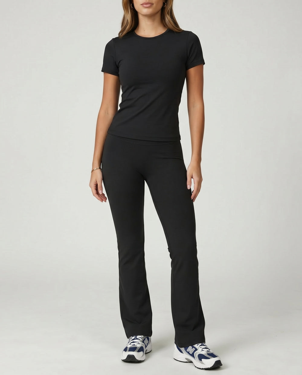 High Waist Wide Waistband Flare Leggings