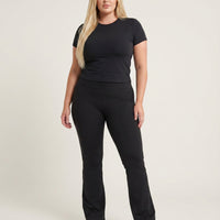 Ruched High Waist Flare Yoga Leggings — view 3