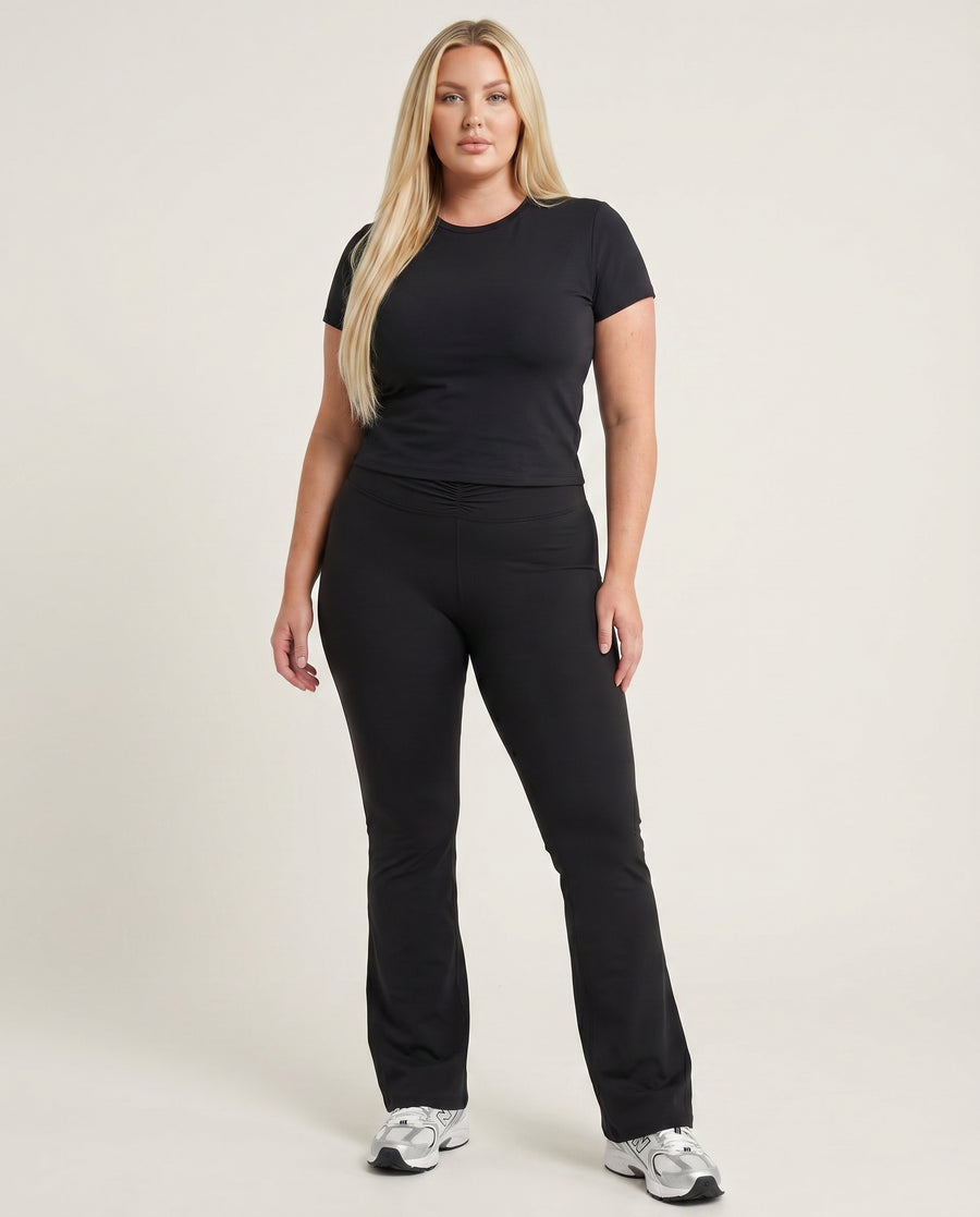 Ruched High Waist Flare Yoga Leggings