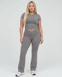 Ruched High Waist Flare Yoga Leggings — view 3