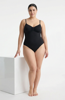Seamless Bodysuit Black Women Sculpting One Piece Stretch Fabric