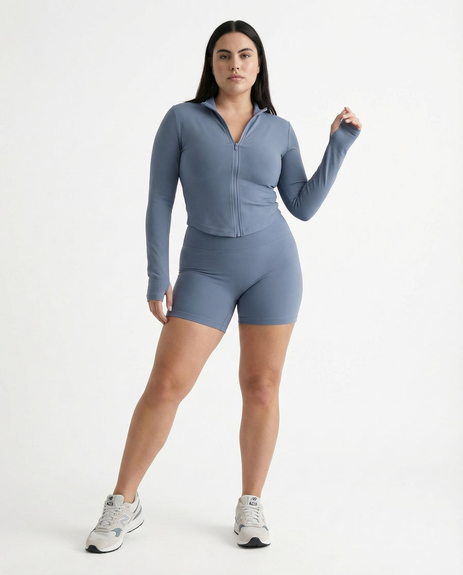 Women's Workout Set – Zip Jacket & Sculpting Shorts