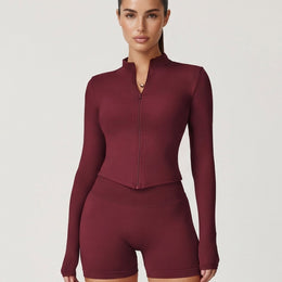 Women's Workout Set – Zip Jacket & Sculpting Shorts