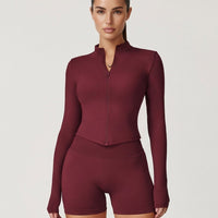 Women's Workout Set – Zip Jacket & Sculpting Shorts
