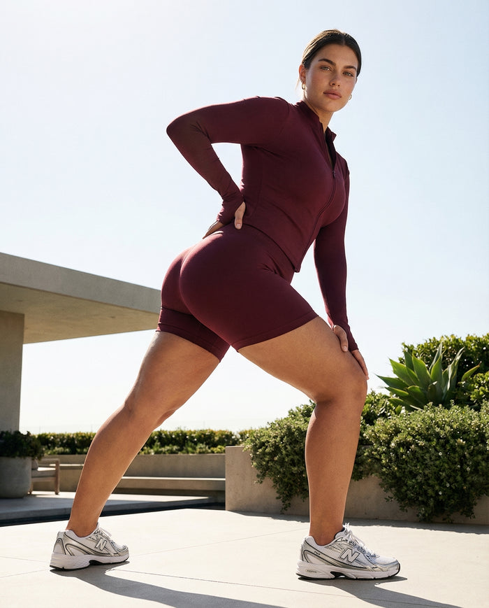 Women's Workout Set – Zip Jacket & Sculpting Shorts