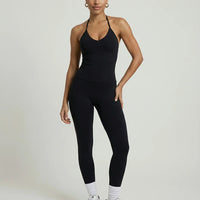 Black Seamless Halter Sculpt Leggings Set