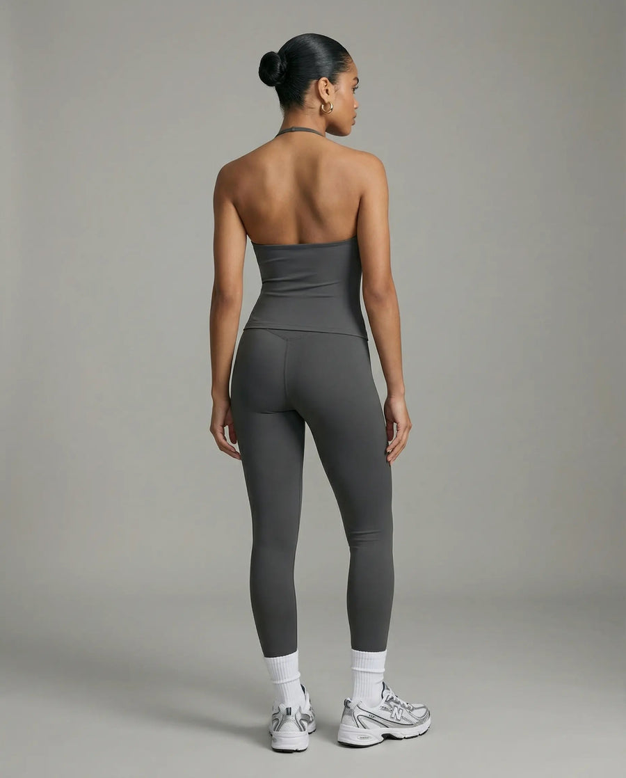 Gray Seamless Halter Sculpt Leggings Set