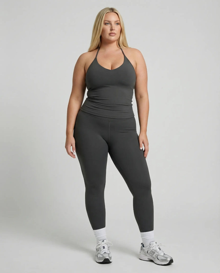Gray Seamless Halter Sculpt Leggings Set