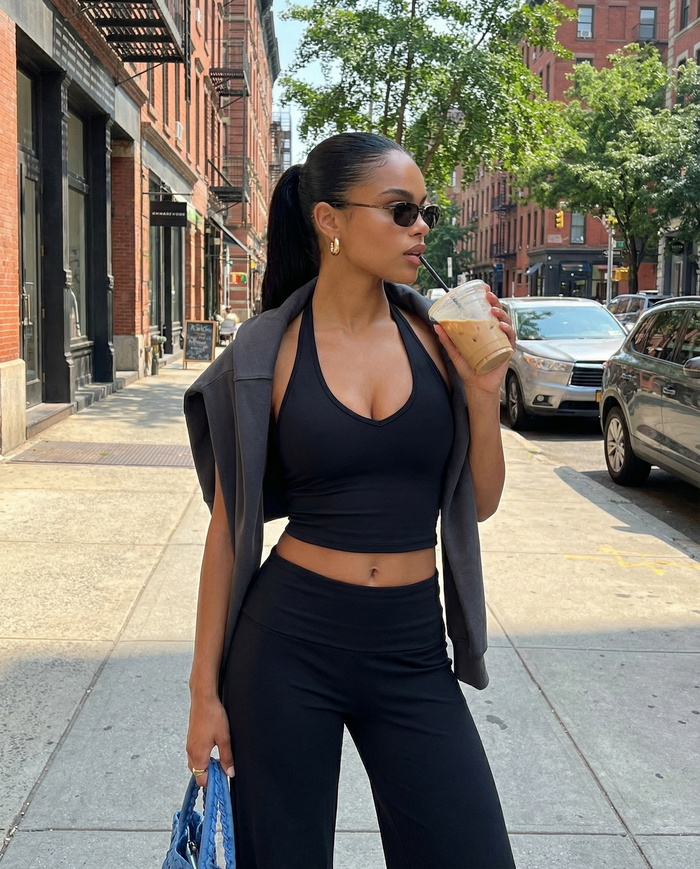 Sports Top Women – Halter Neck Seamless Sculpting Fit