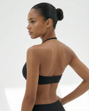 Women’s seamless wireless halter triangle sports bra by seen, showing soft fabric and supportive design for active wear.