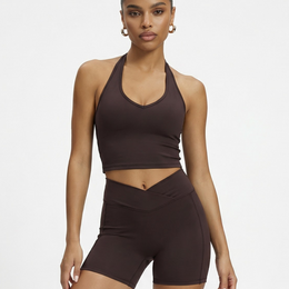 Women's Activewear Set – Halter Top & High Waist Shorts