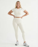 Workout Crop Top Women Short Sleeve Sculpting Gym