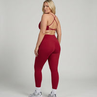 Seen women's seamless workout set with sculpting high waist leggings and matching top, designed for activewear and exercise.