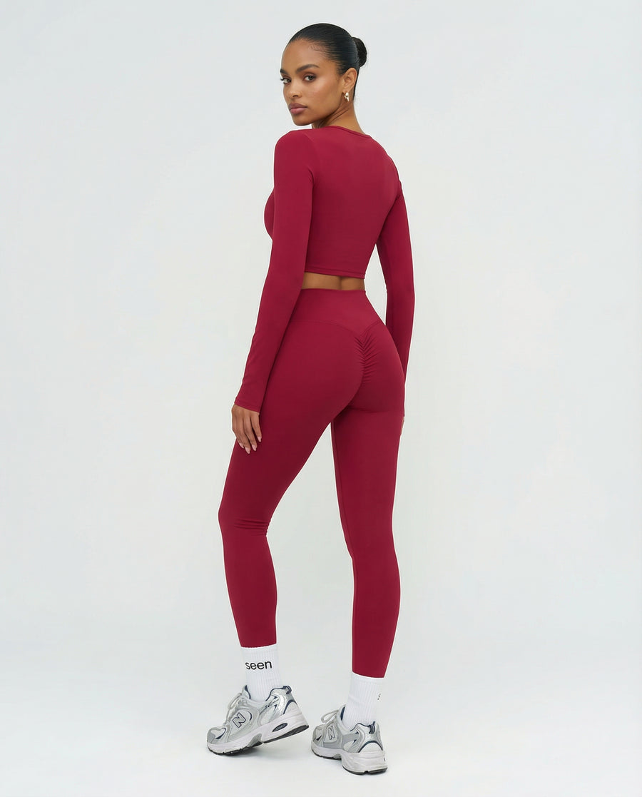 Activewear Set Women Long Sleeve & High Waist Leggings