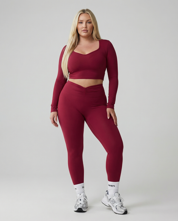 Activewear Set Women Long Sleeve & High Waist Leggings