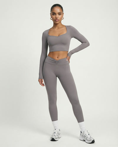 Activewear Set Women Long Sleeve & High Waist Leggings
